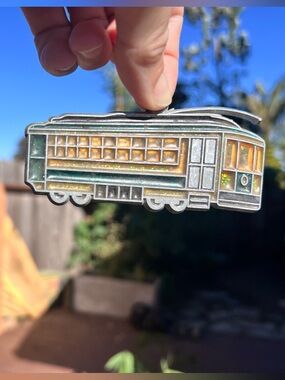 Vintage Green and Gold Streetcar Window decor/light catcher